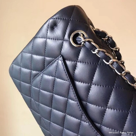 Hyper Peter CHANEL Royalblue With Lambskin Silver 25cm Hardware 0731